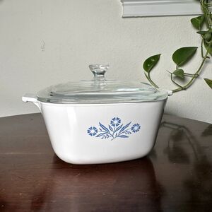 Vintage CorningWare Blue Cornflower 1 ¾ Qt Casserole Dish w/ Lid P-1¾-B USA